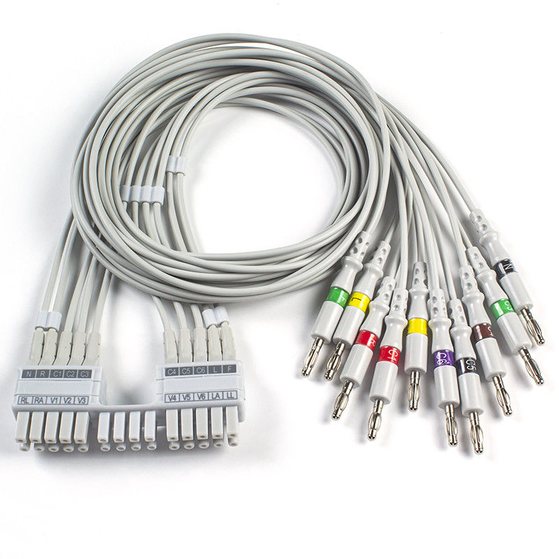 Leadwires de Mortara ECG 9293-041-50, 9293-046-60 Leadwires do ECG da banana do IEC 4,0