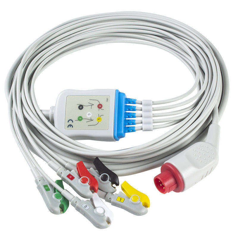 Cabo de Pin Connector ECG do grampo 8 do IEC da ligação dos cabos e dos Leadwires 5 de Bionet BM3/5 ECG