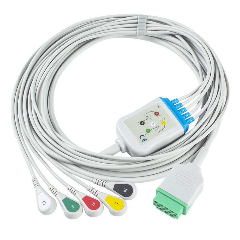 Cabo do conector ECG da pressão 11pin do IEC da ligação dos cabos e dos Leadwires 5 de GE Marquette CBM-05NA-10AS-0001 ECG