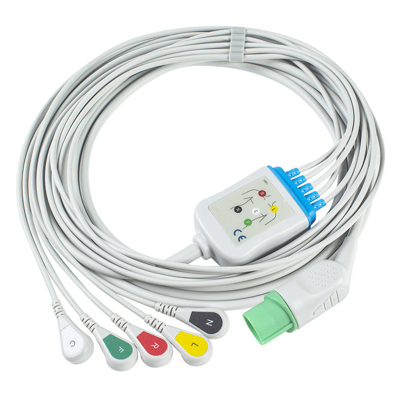 O conector ECG dos cabos e dos Leadwires 11pin de Nihon Kohden TEC-7631C ECG cabografa a pressão do IEC de 5 ligações