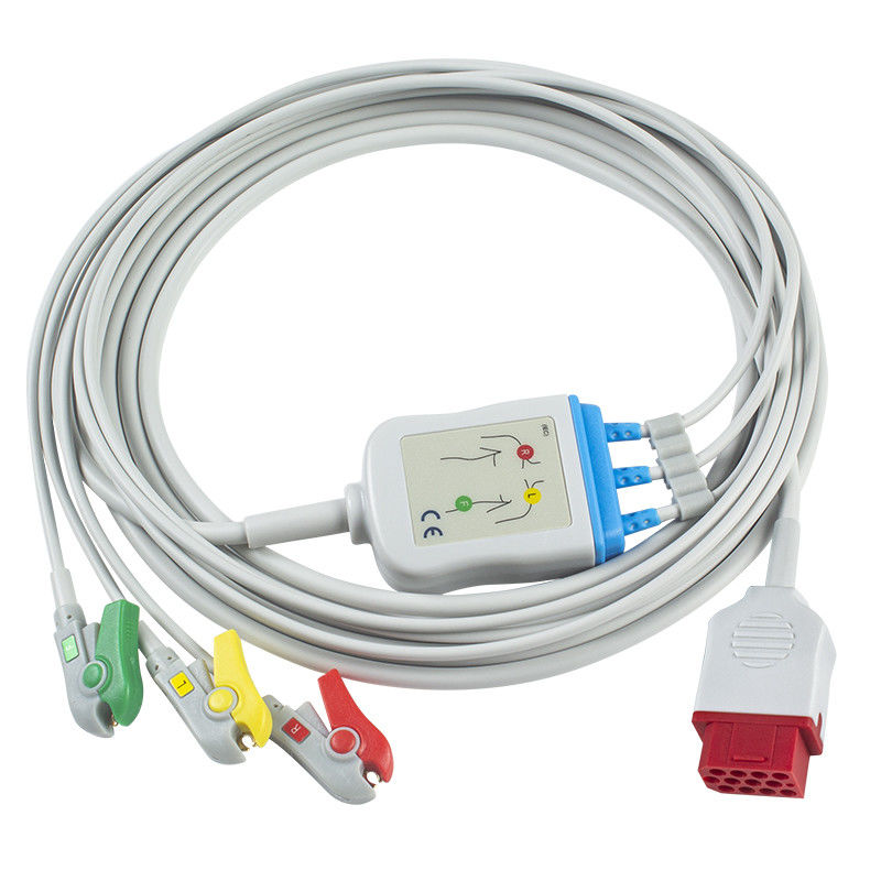Os cabos de Bionet BM3 BM5 ECG e os Leadwires novos 12 Pin Connector ECG cabografam o grampo do grabber do IEC de 3 ligações