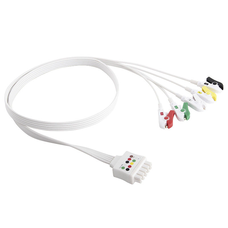 Os Leadwires descartáveis da Multi-relação ECG de GE ajustaram 5 o grampo DLP-05BD-40AM-0100 do grabber do fio de ligação da ligação ECG