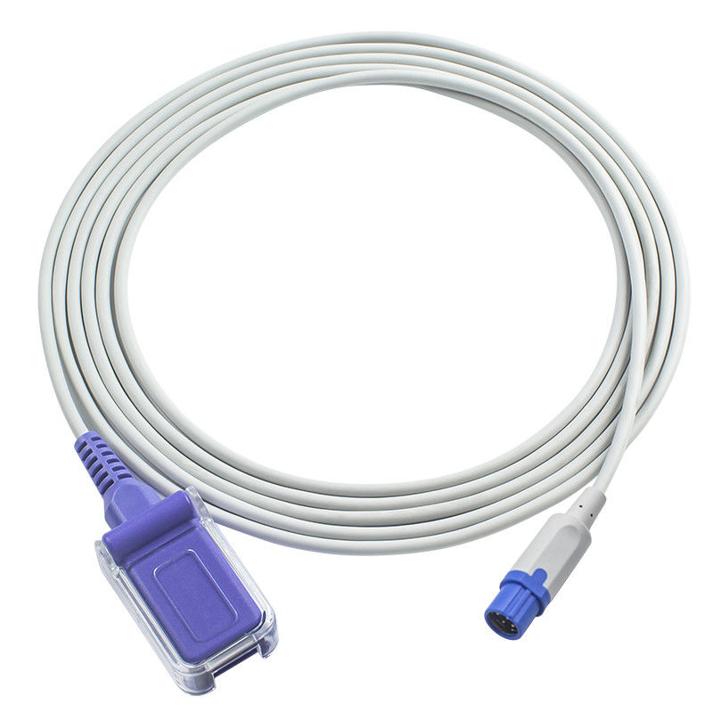 Cabo 2.4M TPU de N-ellcor Oxi-max 7 Pin To DB9 do cabo do sensor de Drager Siemens SpO2