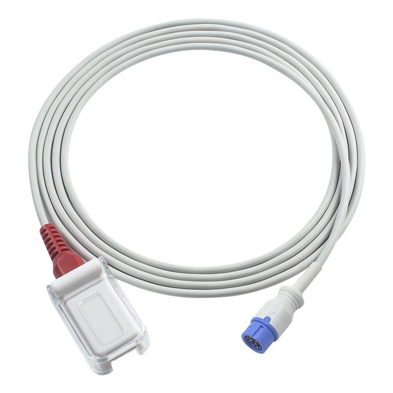 O sensor vermelho da tecnologia C30/C50/C80 SpO2 do for M-asi-mo de Comen cabografa o cabo de extensão 12Pin do adaptador SpO2 ao cabo DB9 paciente