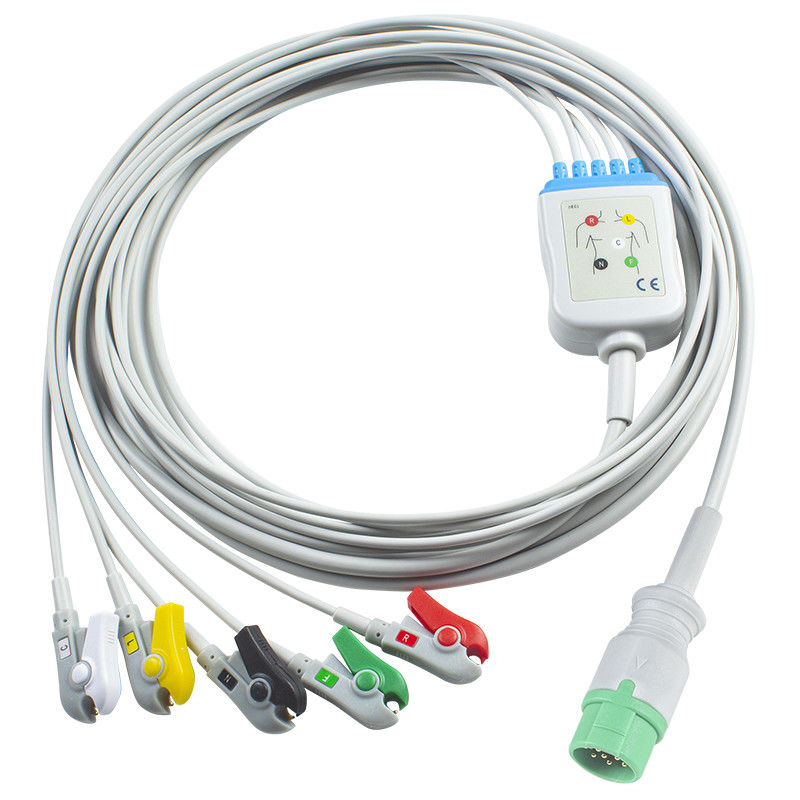 Kontron Arrow Compatible Direct-Connect ECG Cable e fios de condução para 5Lead IEC Grabber