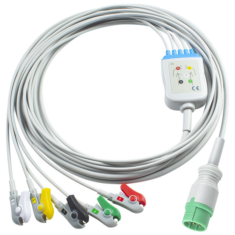 Para Schiller Compatible ECG Cable e cabos de chumbo Direct Connect 5 Lead IEC Grabber