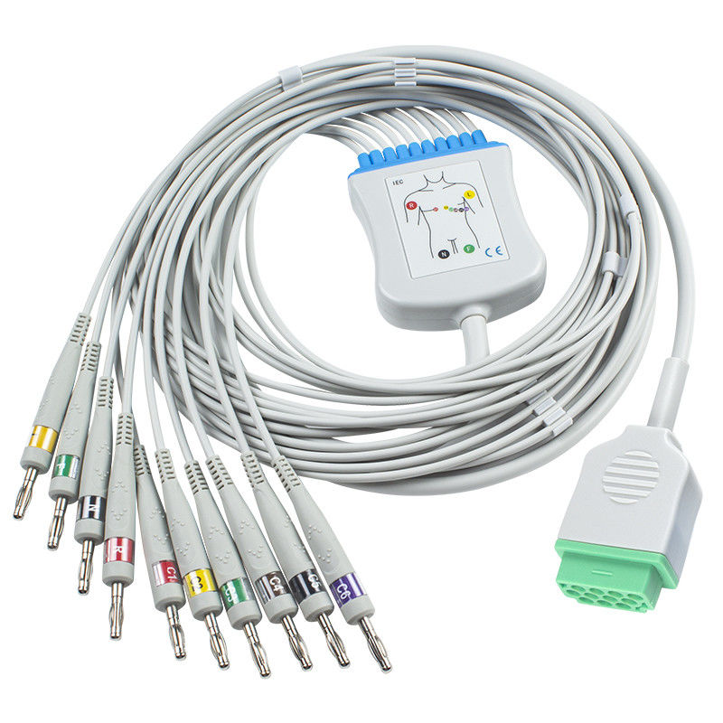 Cabo do ECG da ligação de GE Healtcare Marquette 10 para a banana SOLAR 4,0 do IEC do módulo de Eagle Mac Lab PDM do traço do Catedral-laboratório