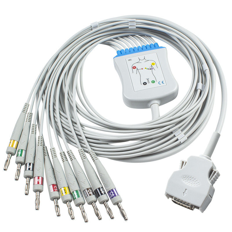 Mortara direto conecta o cabo do cabo 9293-021-50 ECG do ECG para ELI 100, ELI 200, banana 4,0 de ELI 50