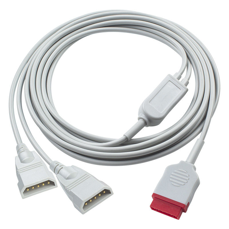 GE IBP Adaptador de cabo 2*Abbott 6pin IBP cabo de extensão para transdutor / monitor do paciente