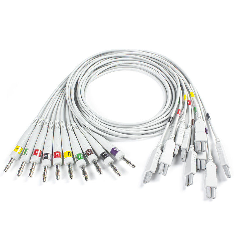 Norav Quark C12x ECG de diagnóstico 12 teste de estresse de chumbo ECG cosmético com cabo do paciente TPU