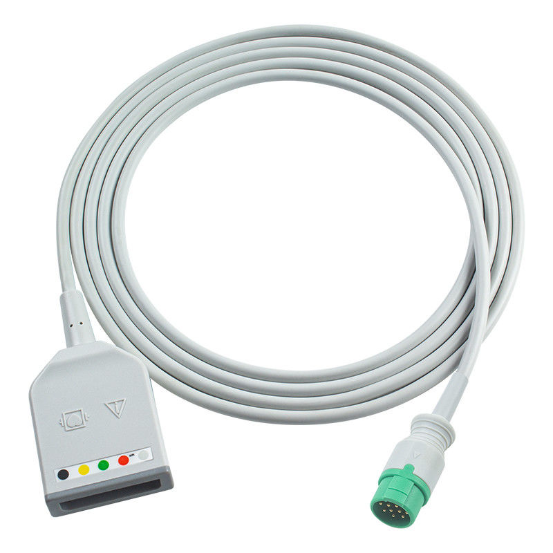 Fukuda Denshi 12Pin 5Lead ECG Trunk Adaptador Cable Dynascope DS-7100 ECG Cable de Extensão Euro Style