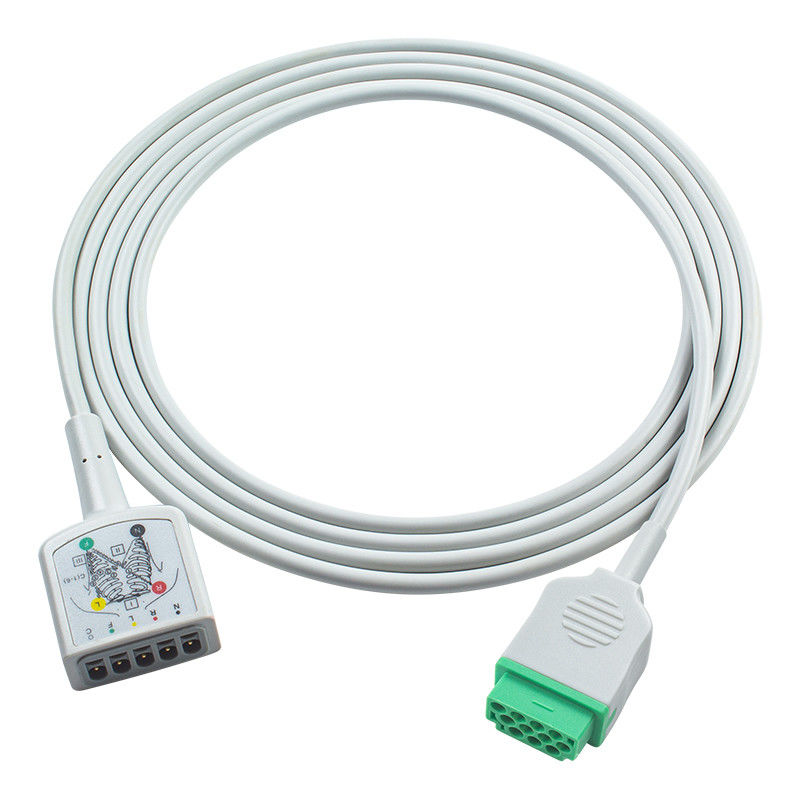 GE Marquette 11Pin 5Lead ECG Trunk Adapter Cable 1553AAO 120 250cx 259cx Vivid S6 ECG Cable de Extensão Euro Style