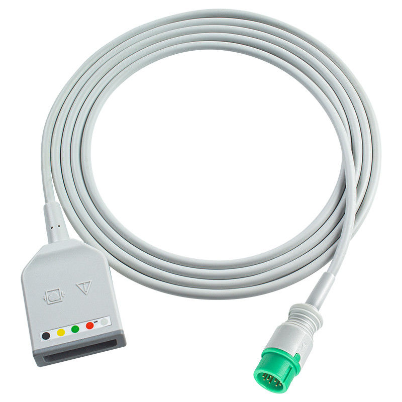 Mindray Datascope 12Pin 5Lead ECG Trunk Adaptador Cable 0010-30-42719 009-004728-00 ECG cabo de extensão