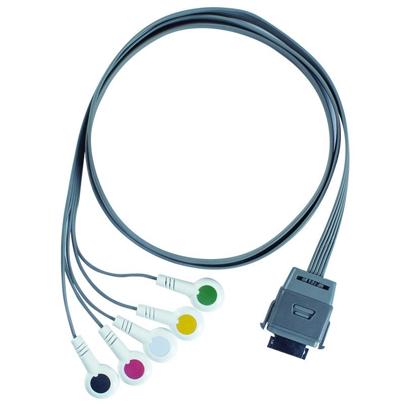 TPU Edan 5Lead ECG Holter Cable IEC Snap Shelf Life 24 meses para instrumento biomédico