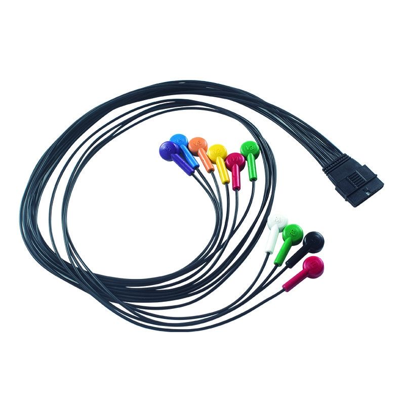 IEC/AHA Código de cores Schiller MS-12 Cable de paciente de ECG azul compatível para FT-1 2.400331