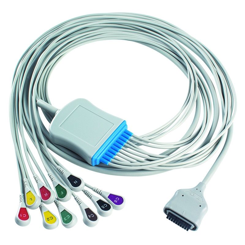 EDAN Dx12 10Lead ECG Holter Cable Snap 2.2M Cabos de tronco e fios de chumbo comprimento 0.8/1.2M
