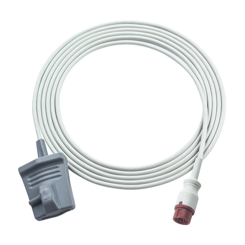 Compatível Biolight S12 Sensor SpO2 de ponta de borracha para adultos Biolight M12 S M Série 9Pin 3.0M