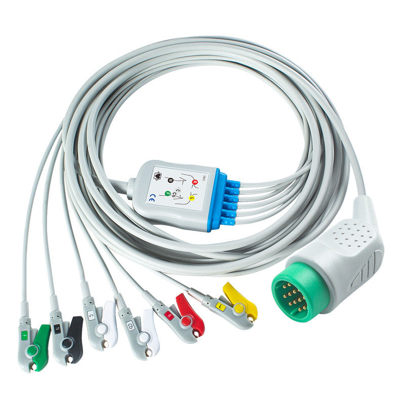 Compatível Medtronic Lifepak 20e 6Lead Cable ECG IEC Grabber Para Para Lifepak 12 20e 15 120