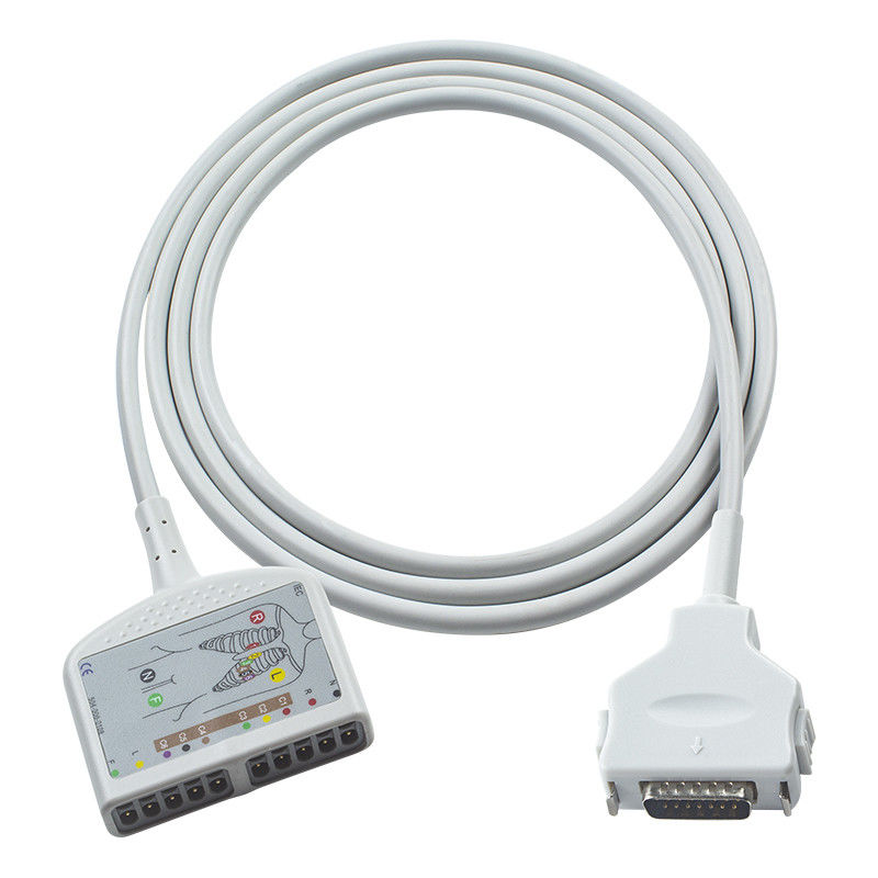 Cable EKG compatível Fukuda Denshi 10Lead para CardiMax FX-7202, CardiMax FX-7402, CardiMax FX-7101