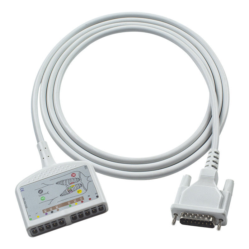 10Cable do paciente de ECG de chumbo compatível com Schiller AT10, AT10 Plus, AT101, AT102, AT102-Plus, AT104, AT110