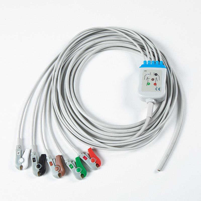 5 Grão de chumbo AHA Grabber Cable ECG semi-feito Peças sobressalentes para equipamentos hospitalares