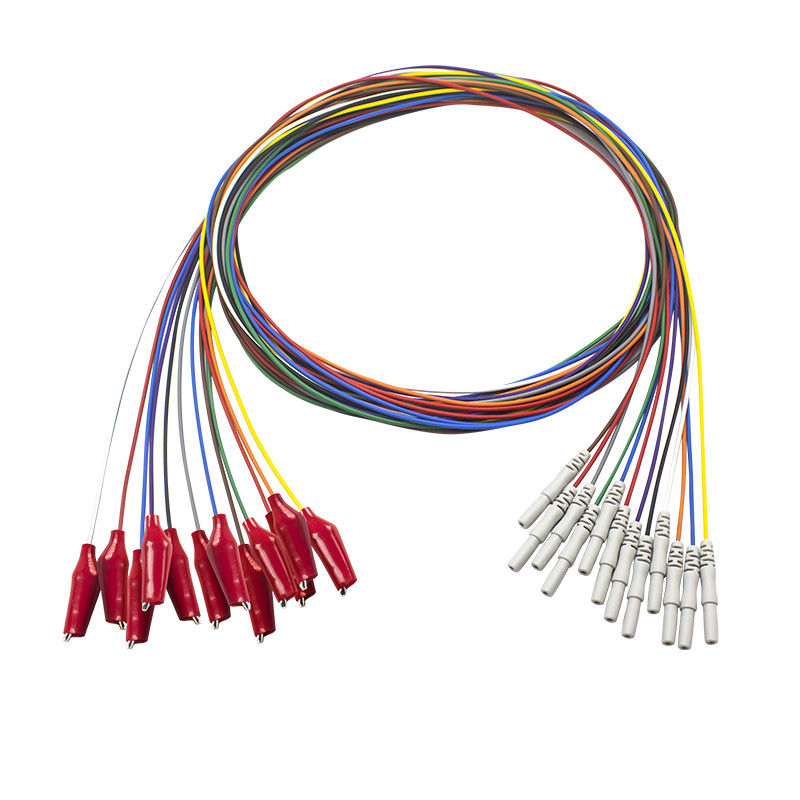 Grabber do estilo do ruído 1.5mm com o elétrodo chapeado dos Leadwires do EMG do EEG do ouro do EEG do agrafo do escudo exterior elétrodos macios
