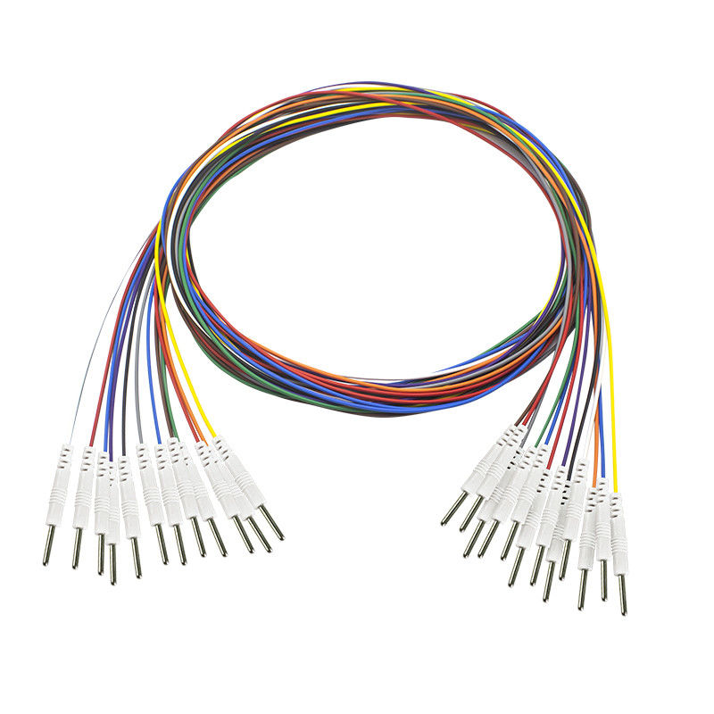 A tomada do ruído 2,0 aos elétrodos do EEG do Pin de 2.0mm chapeou o elétrodo do eletroencefalograma dos Leadwires do EEG do níquel