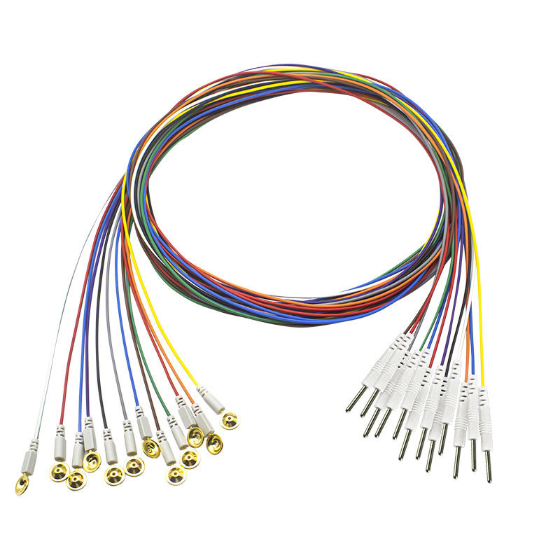 3,5 mono tipo elétrodo do copo do EEG da tomada dos Leadwires do EMG do EEG dos elétrodos do tampão do ouro