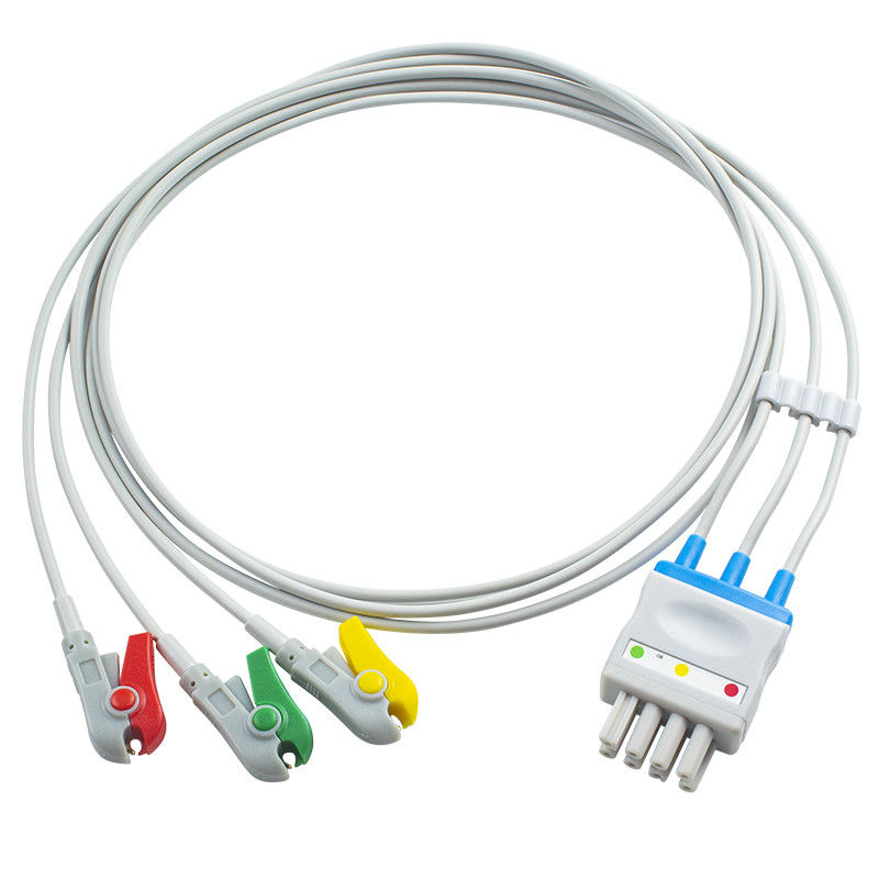 O cabo BR-906P BR-903PA K911A de Nihon Kohden ECG ajustou o grampo do grabber de 3 ligações a 4 duplos Pin Connector