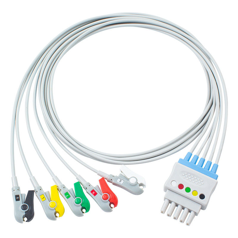 A ligação da Philips M1625A 989803104521 ECG prende o IEC do cabo de 6 ligações grampeia PM 20 IntelliVue MX800
