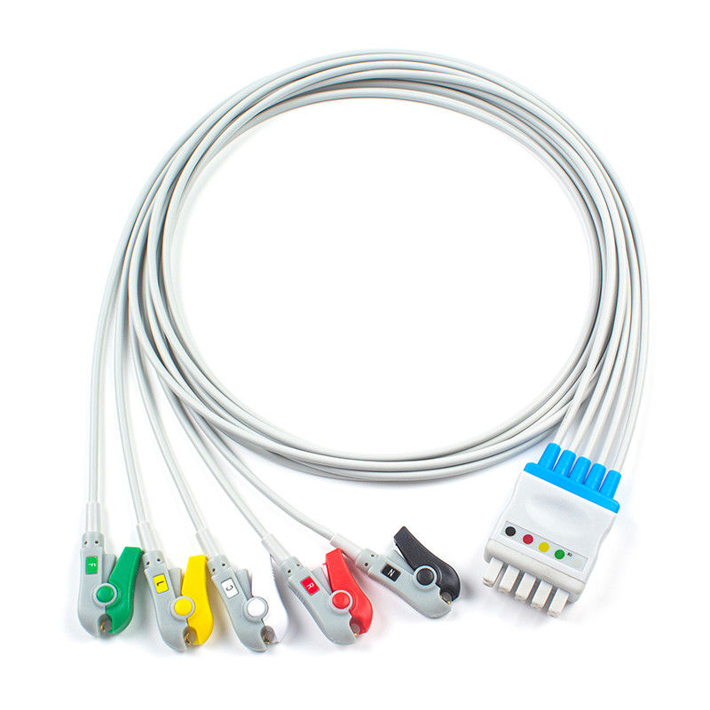 Traço 2500 8000 solares dos Leadwires 412681-001 GE de Marquette ECG dos cuidados médicos de GE grampo do IEC de 5 ligações