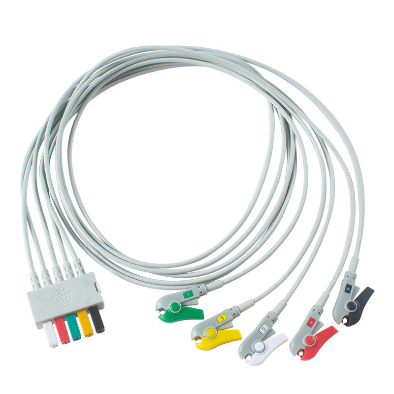 Leadwires de Mindray Datascope ECG 0012-00-1514-03 5 fio de ligação do grampo ECG do grabber da ligação