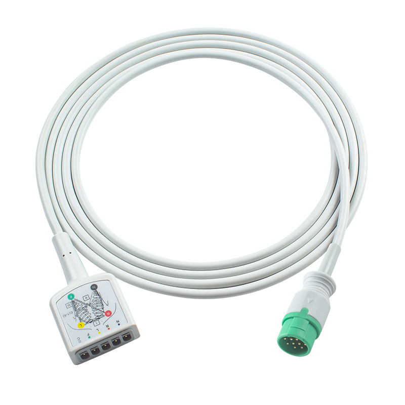 Cabo tronco ECG AAMI 3 derivações 130cm 12 pinos tipo VS