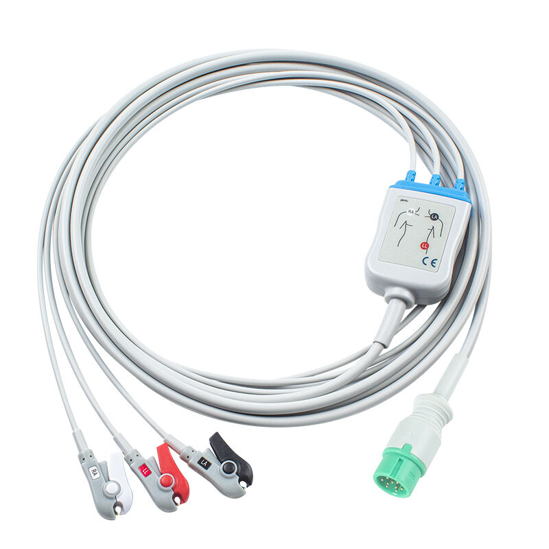Yonker IE12 E12 E12S 9Pin Multi-Parameter Monitor ECG Cable 6Pin ECG Cabos e fios de chumbo