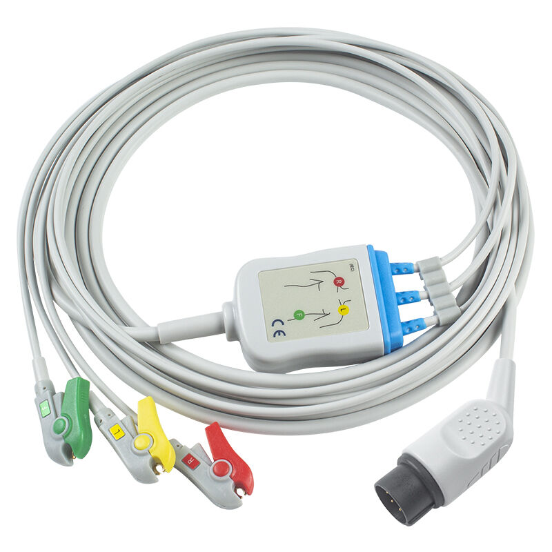 NihonKohden OEC-6102A Cabo ECG de 8 pinos e fios condutores
