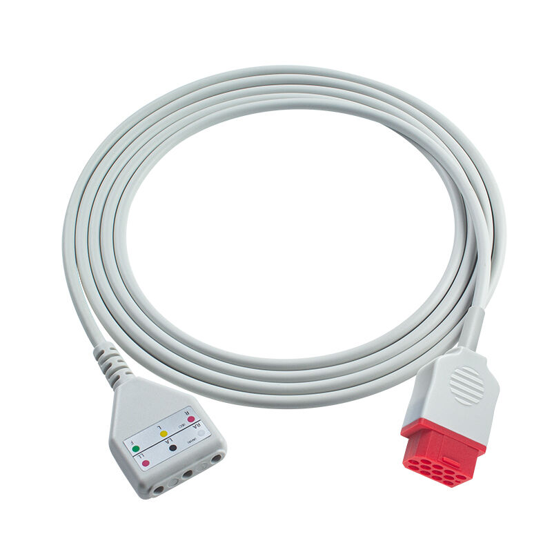 Cabo Adaptador de ECG Biolight 12 Pinos 3 5 Vias O-ximax Tech AnyView A2 A6 A4 A8 Q7 Q5 Cabo de Extensão ECG Estilo Din