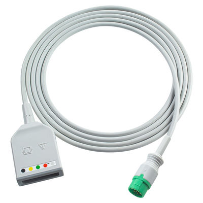 Bioluminescência 12pin ECG Trunk Adapter Cable ECG Cable M7000 M8000A M8500 M9500 ECG Cabos de extensão