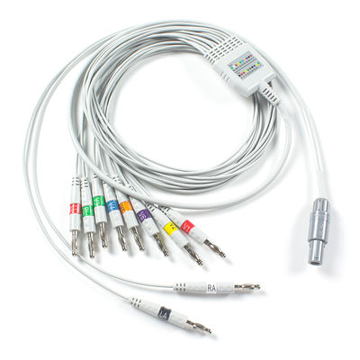 Compatível com cabo de ECG Welch Allyn AHA Banana para ECG de repouso PCR 100, SE-PRO-600 Cardioperfect Pro Recorder