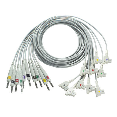 Cable de diagnóstico GE ECG compatível 10Lead IEC Banana para GE AM4, AM5, CASE 12, CASE 15, CASE 16,CENTRA MAC12