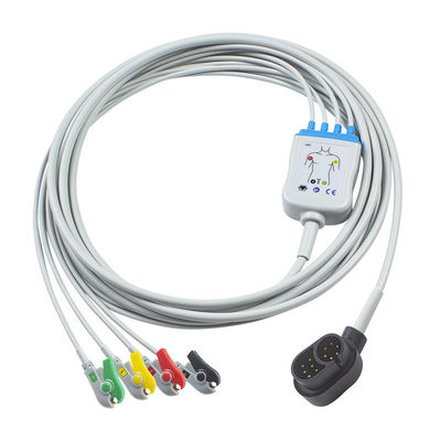 4 Cabo de ECG de chumbo para Welch Allyn 1500 IEC Grabber 24 meses de vida útil Compatível