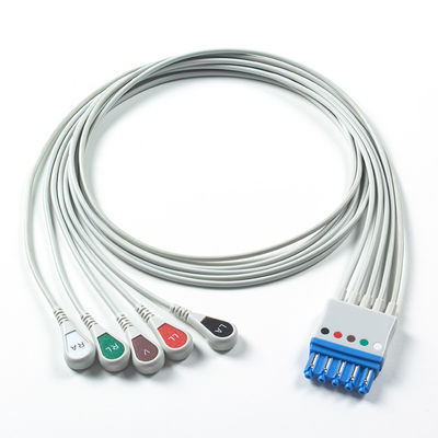 Fios de condução ECG compatíveis para Datascope/Maquet/Getinge 5 Lead, Snap AHA