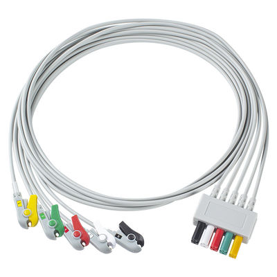 S-iemens Patient Cable ECG 5 Lead S-iemens IEC Grabber ECG Lead para adulto ou pediátrico em cinza