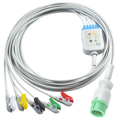 5 Cable de ECG de ligação direta TPU de chumbo Compatível com Comen